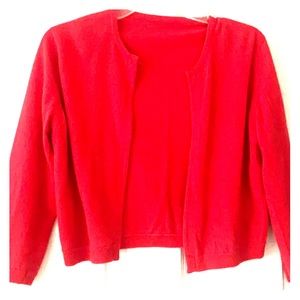 Red orange cardigan. 100% cashmere.